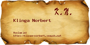 Klinga Norbert névjegykártya